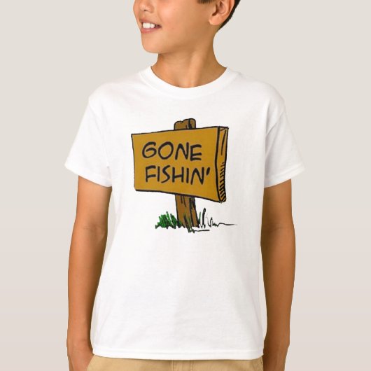 Funny Rustic Fun Gone Fishin Expressions Logo T-shirt (Voorkant)