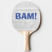 Funny Rustic Grey Wood Game Tafeltennisbatje (Achterkant)