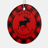 Funny Rustic Merry Christmose Red Pset Keramisch Ornament (Links)