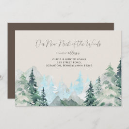 Funny Rustic Neck of the Bossen Moving Announcemen Kaart