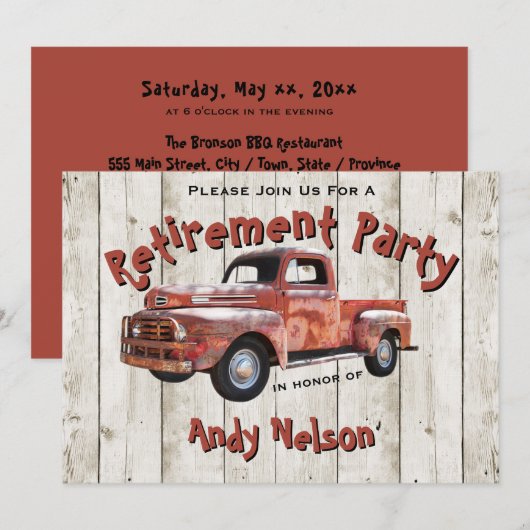 Funny Rustic Retirement Party Kaart (Voorkant / Achterkant)