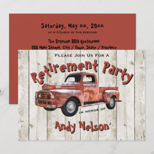Funny Rustic Retirement Party Kaart