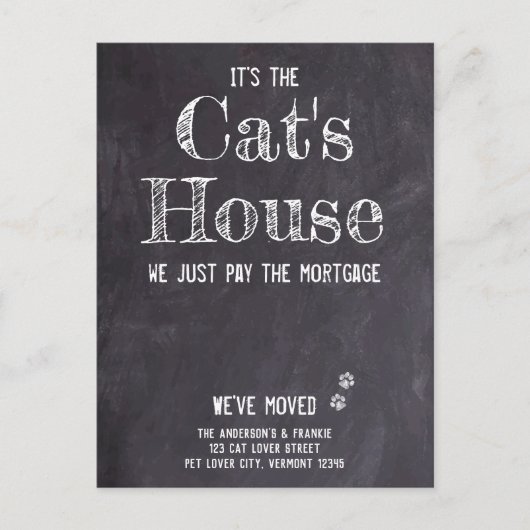 Funny Rustic We hebben Cat Pet Moving Aankondigingskaart (Voorkant)
