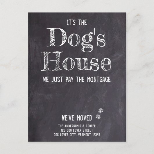 Funny Rustic We hebben Dog Moving Aankondigingskaart (Voorkant)