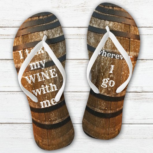 Funny Rustic Wine Barrel Teenslippers