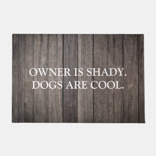Funny Rustic Wood Honden zijn kool Deurmat (Voorkant)