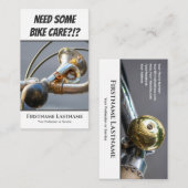 Funny rusty bike horn voor fietsenreparatiewinkels visitekaartje (Voorkant / Achterkant)