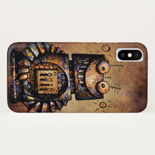 Funny Rusty Steampunk Robot Case-Mate iPhone Case (Achterkant (horizontaal))