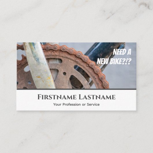 Funny rustycle chain for Bicycle Repair Shops Visitekaartje (Voorkant)