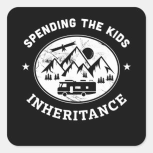 Funny RV Motorhome Camping Gift Vierkante Sticker