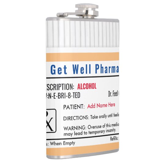 Funny RX Prescription Shot Glass Heupfles (Rechts)