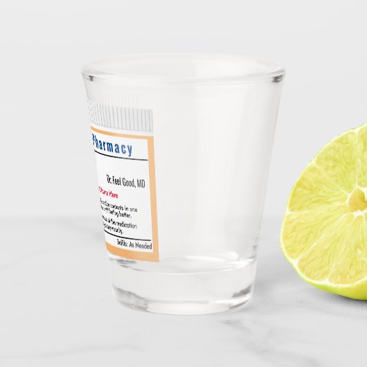 Funny RX Prescription Shot Glass Shot Glas (Rechts)