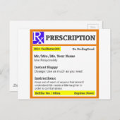 Funny rx recept briefkaart (Voorkant / Achterkant)