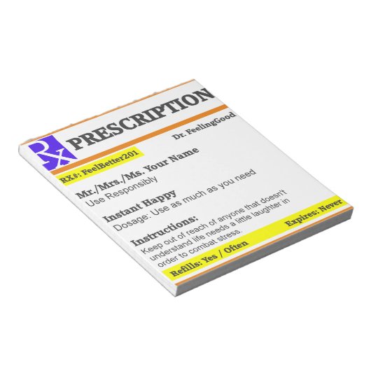 Funny rx recept notitieblok (Schuin)