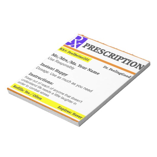 Funny rx recept notitieblok (Linkerzijde)
