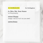 Funny rx recept rechthoekige sticker (Tas)