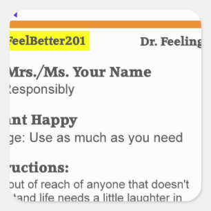 Funny rx recept vierkante sticker