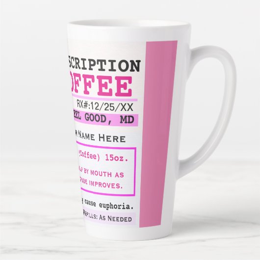 Funny RZ Prescription Coffee Latte Mok (Rechts)