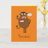 Funny Sad Bull Sorry Wenskaart Kaart (Gele Bloem)