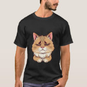 Funny Sad Ginger Cat Tired Eyes  ✨🐾🥺 T-shirt (Voorkant)