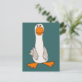 Funny Sad Goose Cartoon Briefkaart (Staand voorkant)