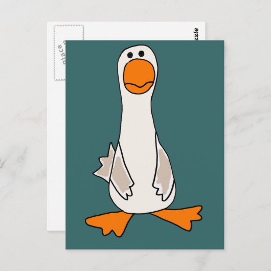 Funny Sad Goose Cartoon Briefkaart (Voorkant / Achterkant)
