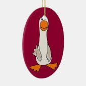 Funny Sad Goose Cartoon Keramisch Ornament (Rechts)