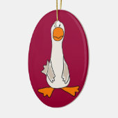 Funny Sad Goose Cartoon Keramisch Ornament (Links)
