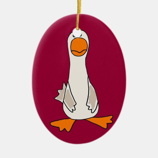 Funny Sad Goose Cartoon Keramisch Ornament (Voorkant)
