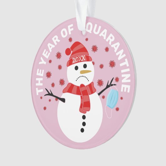 Funny Sad Snowman Quarantine Kerstmis Ornament (voorkant)