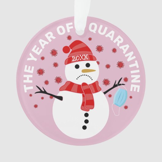 Funny Sad Snowman Quarantine Kerstmis Ornament (voorkant)