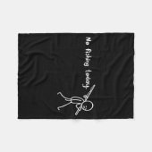 Funny Sad Stickman No Fishing Today Fishing Lovers Fleece Deken (Voorkant (Horizontaal))