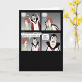 Funny Sad Vampire Halloween Kaart (Gele Bloem)