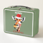 Funny Safari dieren Giraffe kerstfeest (Voorkant)