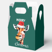 Funny Safari dieren Giraffe kerstfeest Bedankdoosjes (Geopend)