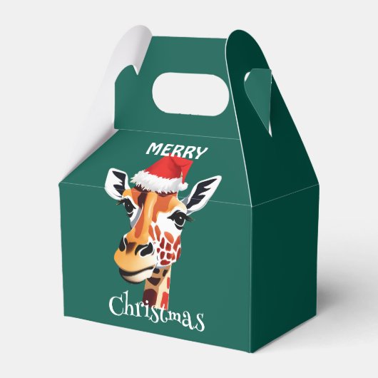 Funny Safari dieren Giraffe kerstfeest Bedankdoosjes (Voorkant Zijde)