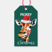Funny Safari dieren Giraffe kerstfeest Cadeaulabel (Achterkant)
