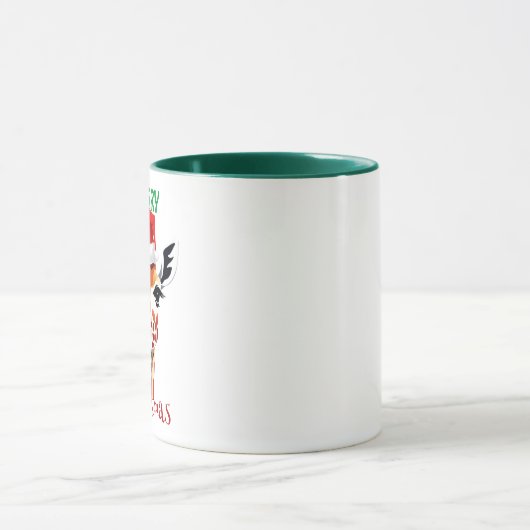 Funny Safari dieren Giraffe kerstfeest Mok (Midden)