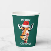 Funny Safari dieren Giraffe kerstfeest Papieren Bekers (Achterkant)