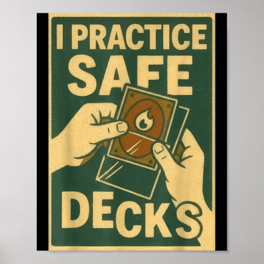 Funny Safe Decks Trading Card Game Pun Humor  Poster (Voorkant)