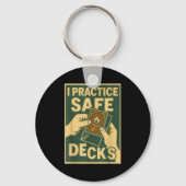 Funny Safe Decks Trading Card Game Pun Humor  Sleutelhanger (Voorkant)