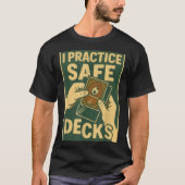 Funny Safe Decks Trading Card Game Pun Humor  T-shirt (Voorkant)