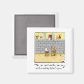 Funny Safety Brief Workplace Magnet (Voorkant / Achterkant)