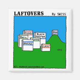 Funny Sage Spice Spices Laftovers Foodie Cartoon Magneet