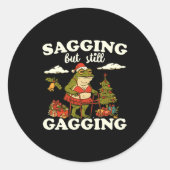 Funny Sagging But Still Gagging Santa Frog Meme Ch Ronde Sticker (Voorkant)