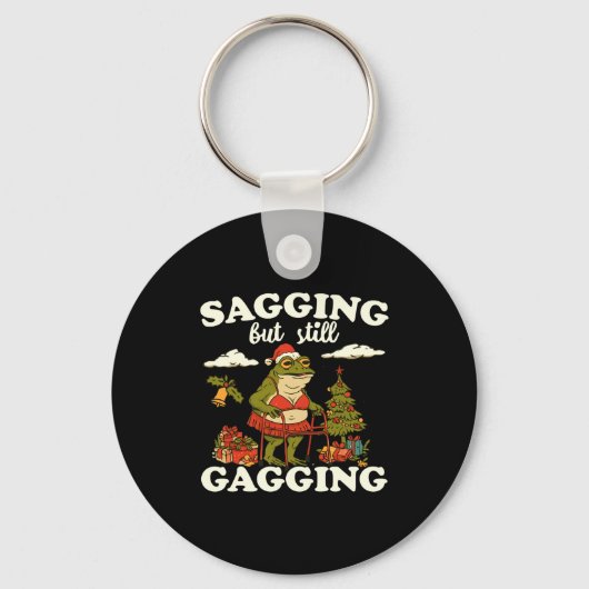 Funny Sagging But Still Gagging Santa Frog Meme Ch Sleutelhanger (Voorkant)