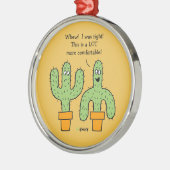 Funny Saguaro Cactus Cartoon kerstboom Metalen Ornament (Links)