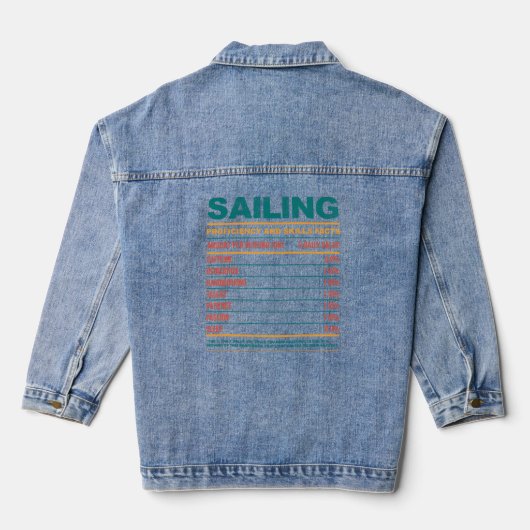 Funny Sailing Nutritional Facts Denim Jacket (Achterkant)