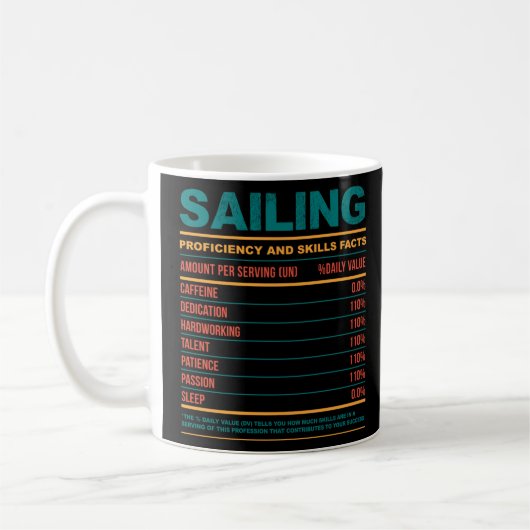 Funny Sailing Nutritional Facts Koffiemok (Links)