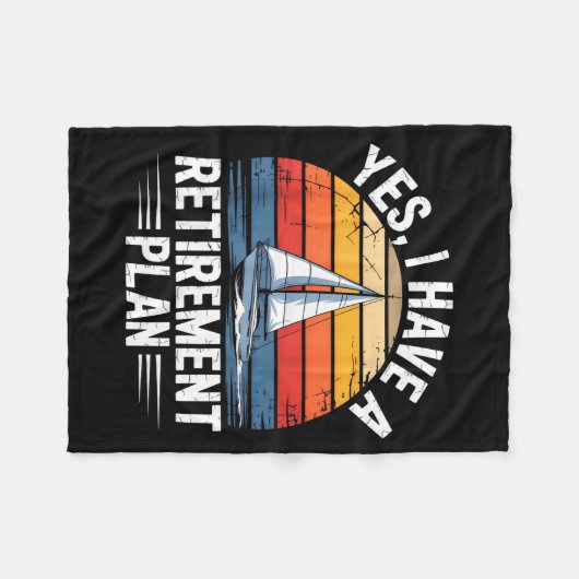 Funny Sailing Retirement Plan Boat Lover Gift  Fleece Deken (Voorkant (Horizontaal))